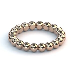 10K Solid Gold Bead Ball Ring